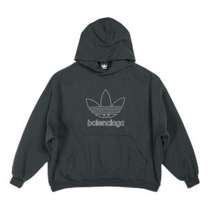 Толстовка x adidas logo oversized hoodie 'green white' Balenciaga, зеленый
