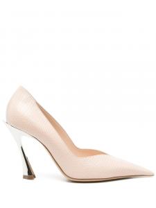 Туфли-лодочки из кожи с каблуком-крылышком 95 мм Mugler, розовый