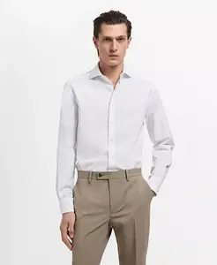 Мужская хлопковая рубашка Mango, белый