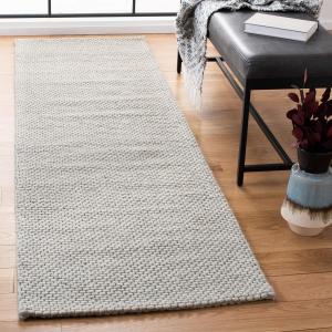 Ковер SAFAVIEH, 69 x 183 см, Natura Collection Runner, Grey, ручной работы из шерсти, идеален для помещений с высокой проходимостью в гостиной, спальне (NAT801C)