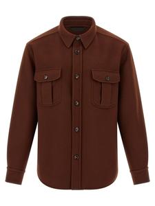 Рубашка-овершот «Vagabond» Brioni, коричневый
