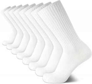 Мужские носки Calvin Klein Crew Socks - 8 пар легких спортивных носков из хлопковой смеси длиной до щиколотки для мужчин (размеры 7-12), Premium White