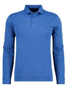 Рубашка-поло из мягкого трикотажа с поясом, бархатистая на ощупь, синего цвета Ragman