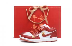 Jordan Баскетбольные кроссовки Air 1 с антискользящим и износостойким покрытием, винтажные, женские, ярко-красные