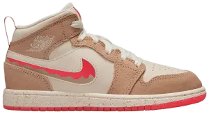 Кроссовки Air Jordan 1 Mid SE PS, розовый