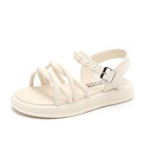 Детские сандалии с низким верхом, противоскользящие, устойчивые к истиранию, с отскоком, легкие, амортизирующие, с защитой от ударов QIQUDUCK, белый