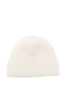 Кашемировая шапка-бини в рубчик MRZ, белый