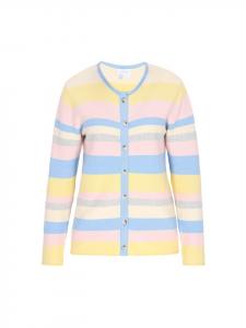 Женский кардиган синего цвета с разноцветными вставками usha BLUE LABEL