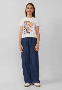 Футболка свободного кроя с принтом в виде смайликов. S.Oliver, Weiß