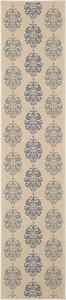 Ковер SAFAVIEH, 69 x 305 см, Washable Rug Outdoor Courtyard Collection - Runner, Natural & Blue, без линьки и легкий в уходе, идеален для патио, прихожей, гардеробной, коридора, кухни (CY2720-3101)