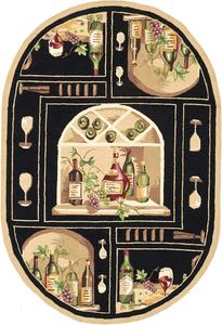 Ковер SAFAVIEH, 138 x 199 см, Chelsea Collection, овальный, Black & Multi, ручной работы в стиле French Country из шерсти, идеален для помещений с высокой проходимостью в гостиной, спальне (HK254B)