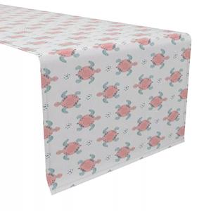 Настольная дорожка, 100% хлопок, 16x108 дюймов, дизайн с розовыми морскими черепахами