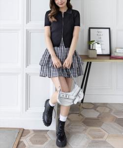 Вязаный топ с двойной застежкой-молнией и вышивкой