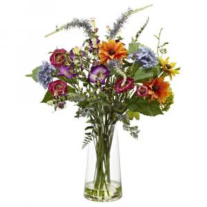 Почти естественная цветочная композиция из весеннего сада Nearly Natural, мультиколор