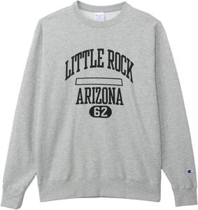 Мужская толстовка Champion BASICC3-C039 с длинным рукавом, изготовленная из хлопка, с графическим принтом, круглым вырезом и надписью USA GROWN, серый