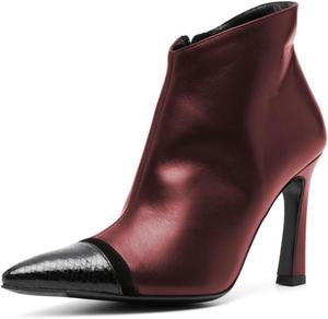 Женские ботильоны Miss Left Chic с заостренным носком, высокие каблуки, боковая молния, модные зимние короткие ботинки, стильная обувь на каждый день, размеры 4-16 US, Burgundy
