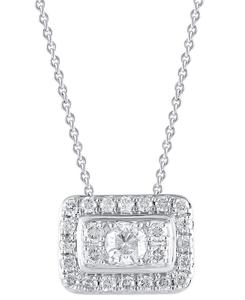Подвеска с бриллиантами (0,5 карата) в оправе из белого золота 10 карат Macy's, 10k White Gold