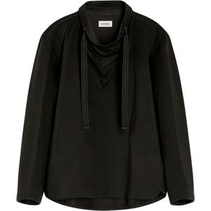 Блуза с высоким воротником и кулиской Lemaire, коричневый