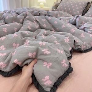 LUOLAI HOME Комплект постельного белья, простыня 150×200 см, пододеяльник 200×230 см, цвет Mia Grey