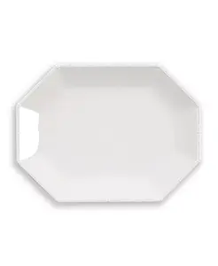Восьмиугольное блюдо из бамбука с приподнятым ободом, 16 дюймов Abode Homewares, white