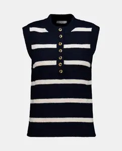 Женский безрукавный джемпер с пуговицами Easy Wear, темно-синий