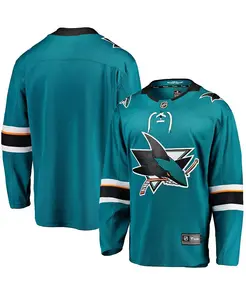 Мужская бирюзовая домашняя джерси San Jose Sharks Breakaway Fanatics