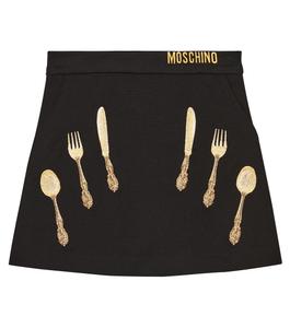 Юбка из джерси с вышивкой Moschino, черный