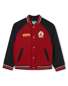 Куртка с контрастными рукавами и резинкой на краях Kenzo Kids, мультиколор