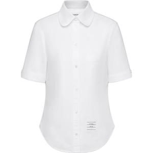 Рубашка с коротким рукавом и круглым воротником THOM BROWNE, белый