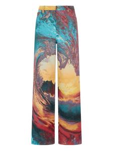 Жаккардовые брюки с узором Roberto Cavalli, синий