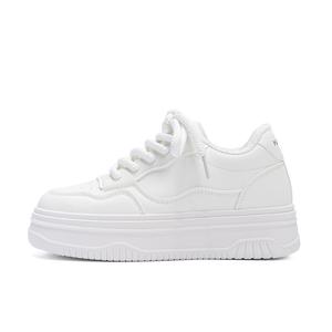 HUANQIU Обувь Niche Faux Microfiber Coverage Lightweight Height Increasing Low top Skateboard Shoes Women's White