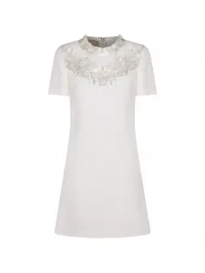 Мини-платье с украшением в виде банта Valentino Garavani, белый