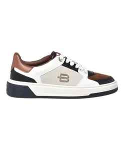 Черные кожаные и коричневые замшевые кроссовки Baldinini, мультиколор