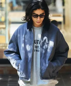 Утепленная куртка-блузон/стеганая куртка чинос из мятой ткани, окрашенная в готовом виде, 2025AW