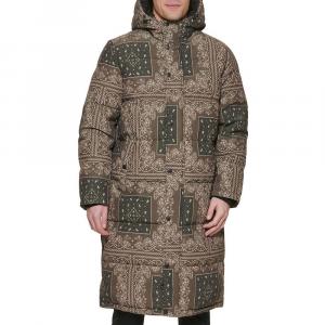 Мужская длинная стеганая парка большого размера Levi's, цвет Olive Bandana