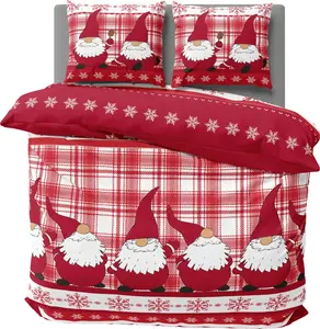 Постельное белье 200x200 см Гном Рождество красный фланель хлопок зимняя фланель One-Home