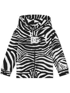 Худи с зебровым принтом Dolce & Gabbana Kids, белый