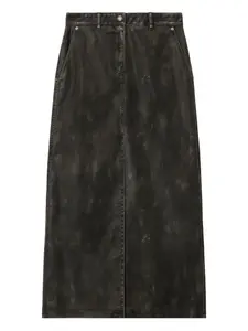 Миди-юбка с изогнутым логотипом и покрытием Palm Angels, серый