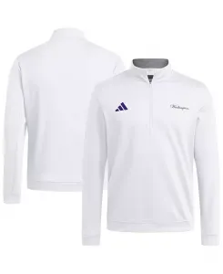 Мужская белая утепленная куртка Washington Huskies с молнией на четверть adidas