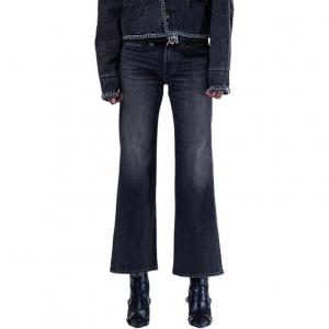 R13 Женские джинсы, черные, умеренно расклешенные