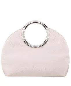 Сумка-хобо с тиснением под змею и металлическими ручками Nina, слоновая кость/кремовый