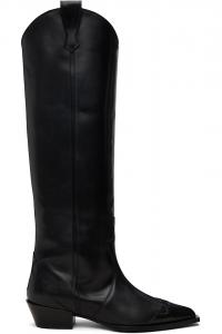Aeyde Черные кожаные ковбойские сапоги Aruna до колена