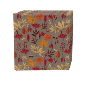 Набор салфеток из 4 шт., 100 % хлопок, 20x20 дюймов, ягоды, желуди и листья.