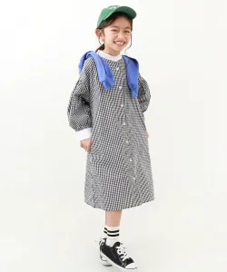 Платье-рубашка в полоску с рукавами, объемными в двух направлениях Devirock, цвет 003-Gingham-Black