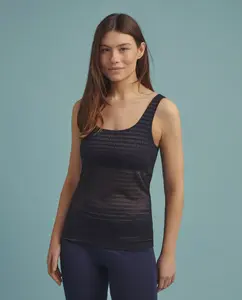 Женская майка на бретелях из сетчатой ткани Emporio Armani, черный