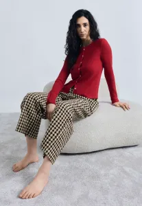 Пижамные штаны из ткани сирсакер в клетку Lindex, Black