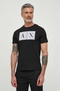 Хлопковая футболка Armani Exchange, черный