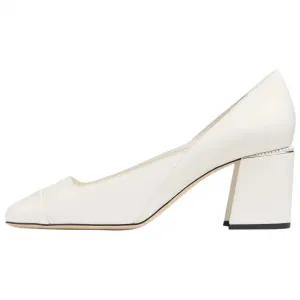 Jimmy Choo Дженсон Чанки Каблук Высокие туфли 6.5 см Женские белые