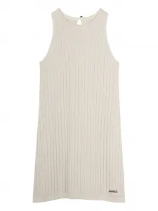 Платье без рукавов в рубчик Michael Kors Kids, бежевый