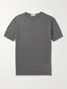 Хлопковая футболка Belden Slim-Fit Sea Island JOHN SMEDLEY, древесный уголь